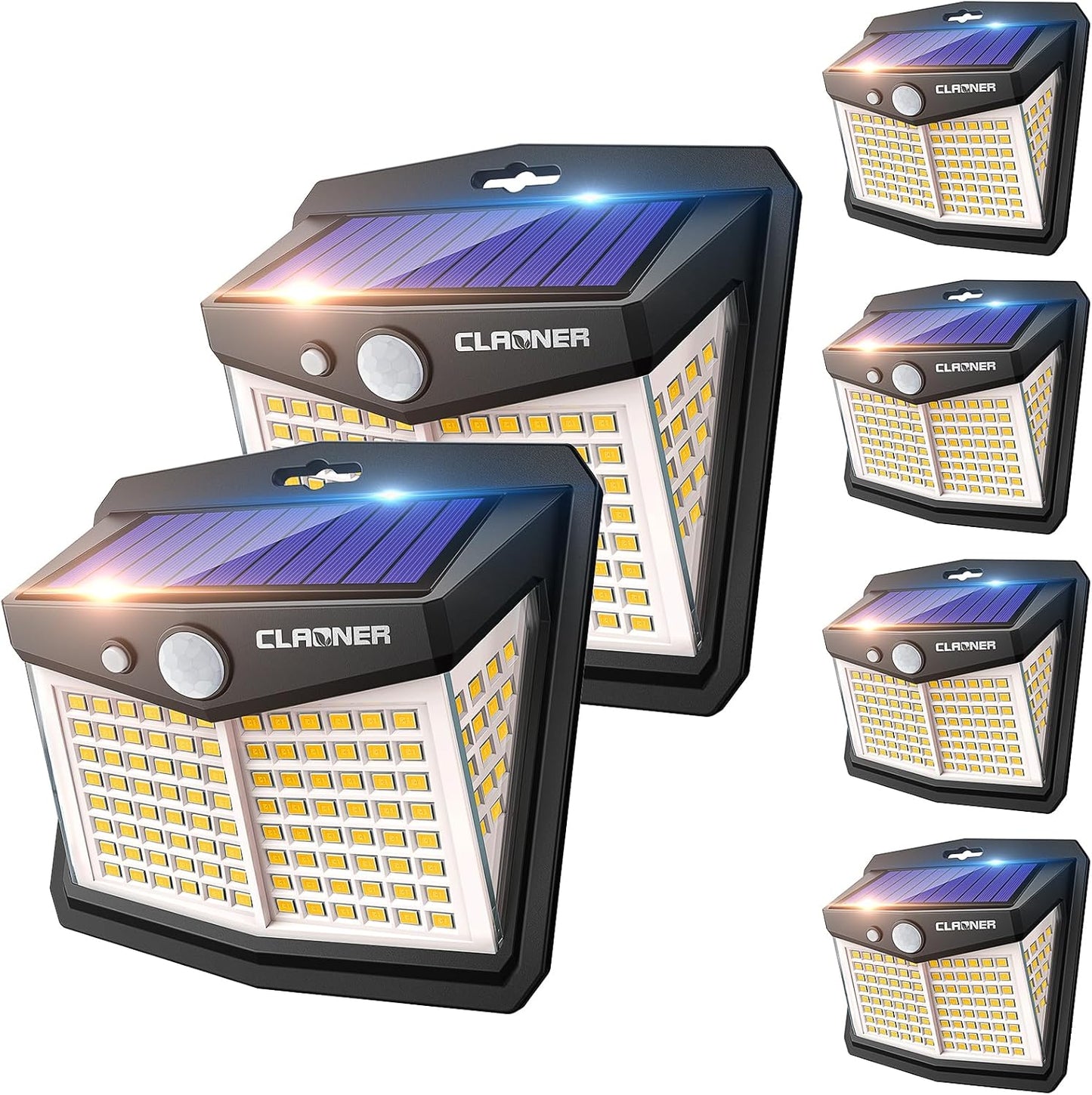 Solar Lights Outdoor, [128 LED/4 Packs] Motion Sensor/3 Working Modes 