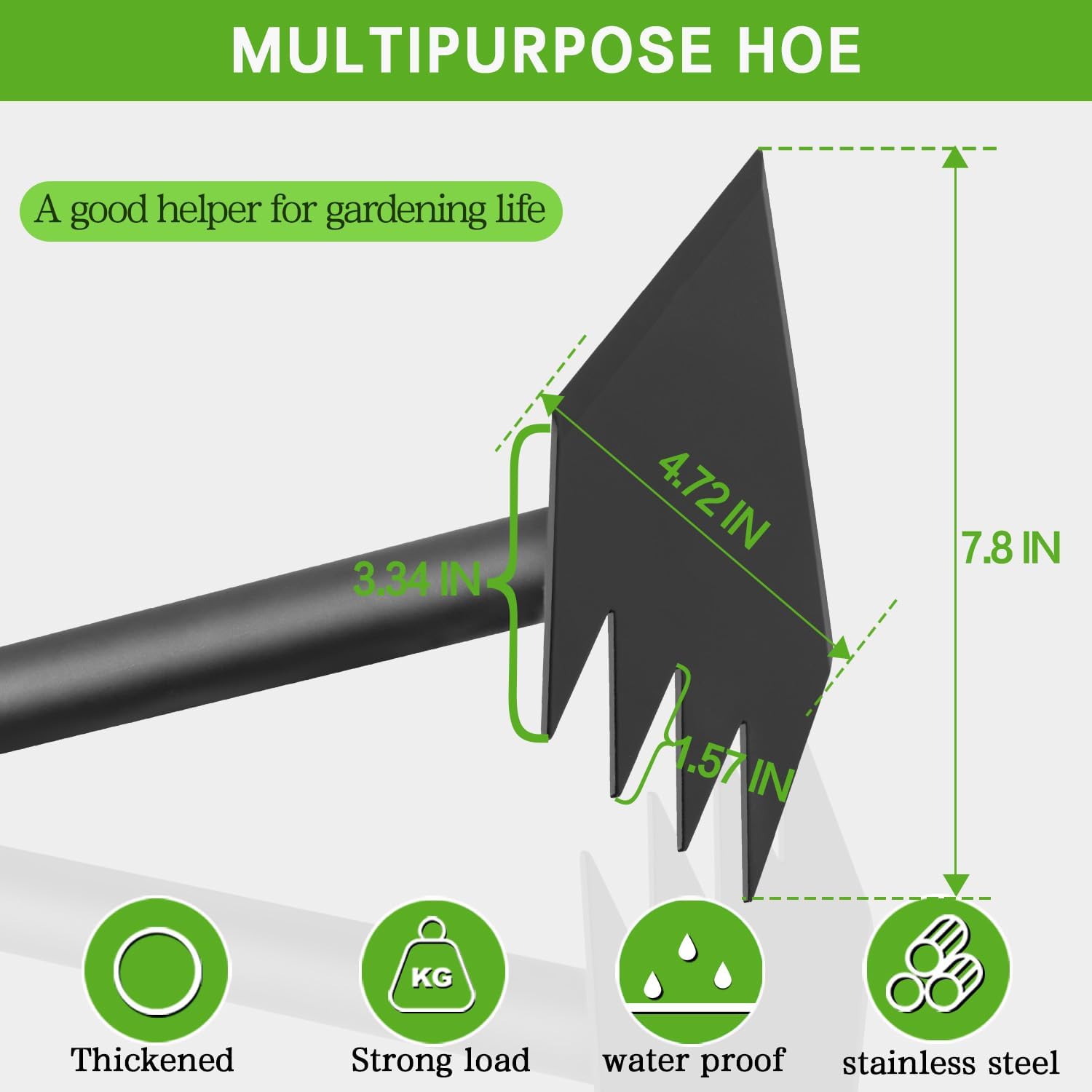 Dual Headed Hoe 17-60" Adjustable Long Handle