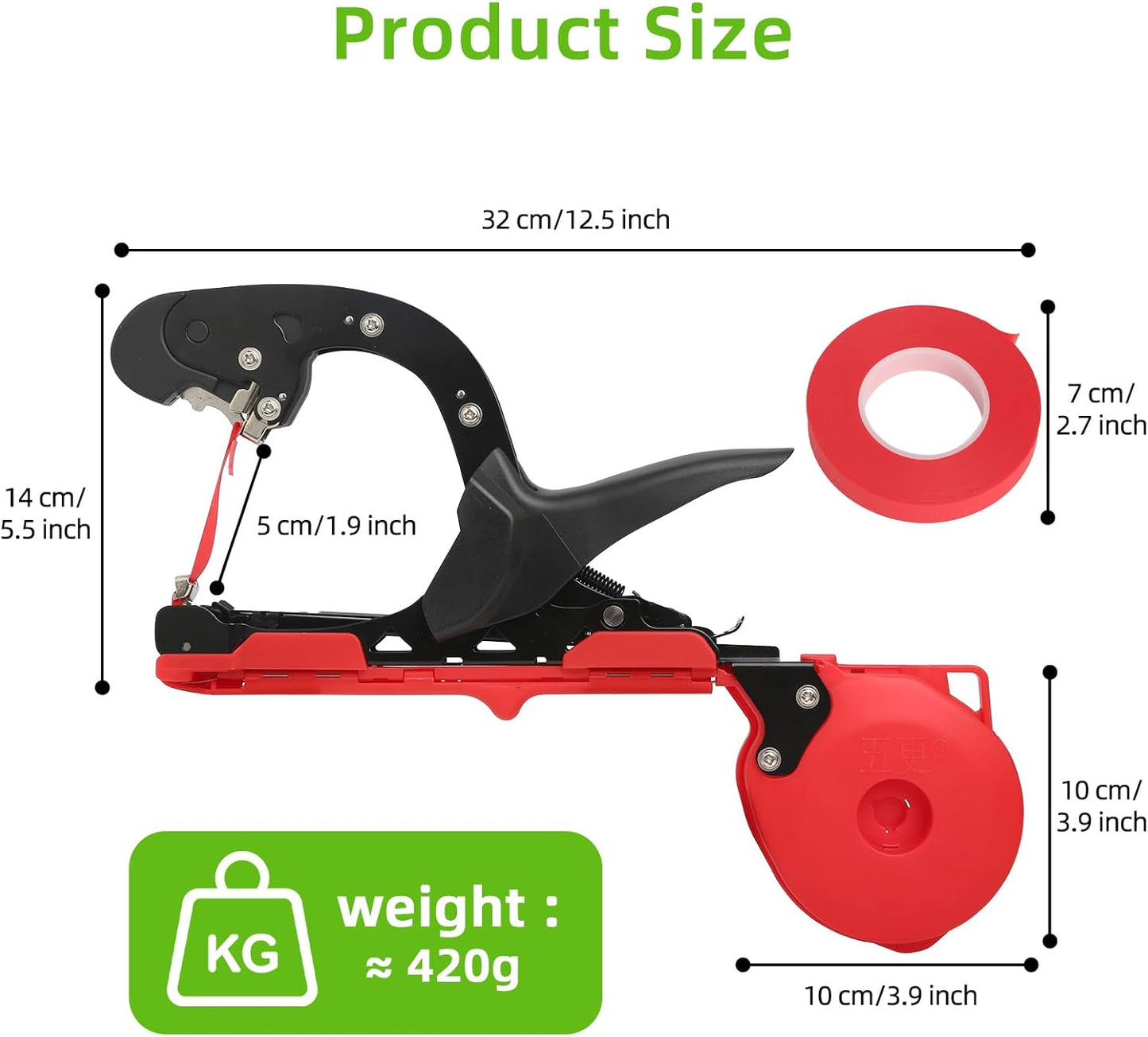 Plant Tying Machine kit, Plant Tape Gun+ 20 Rolls of Tapes+10000Pcs Staples