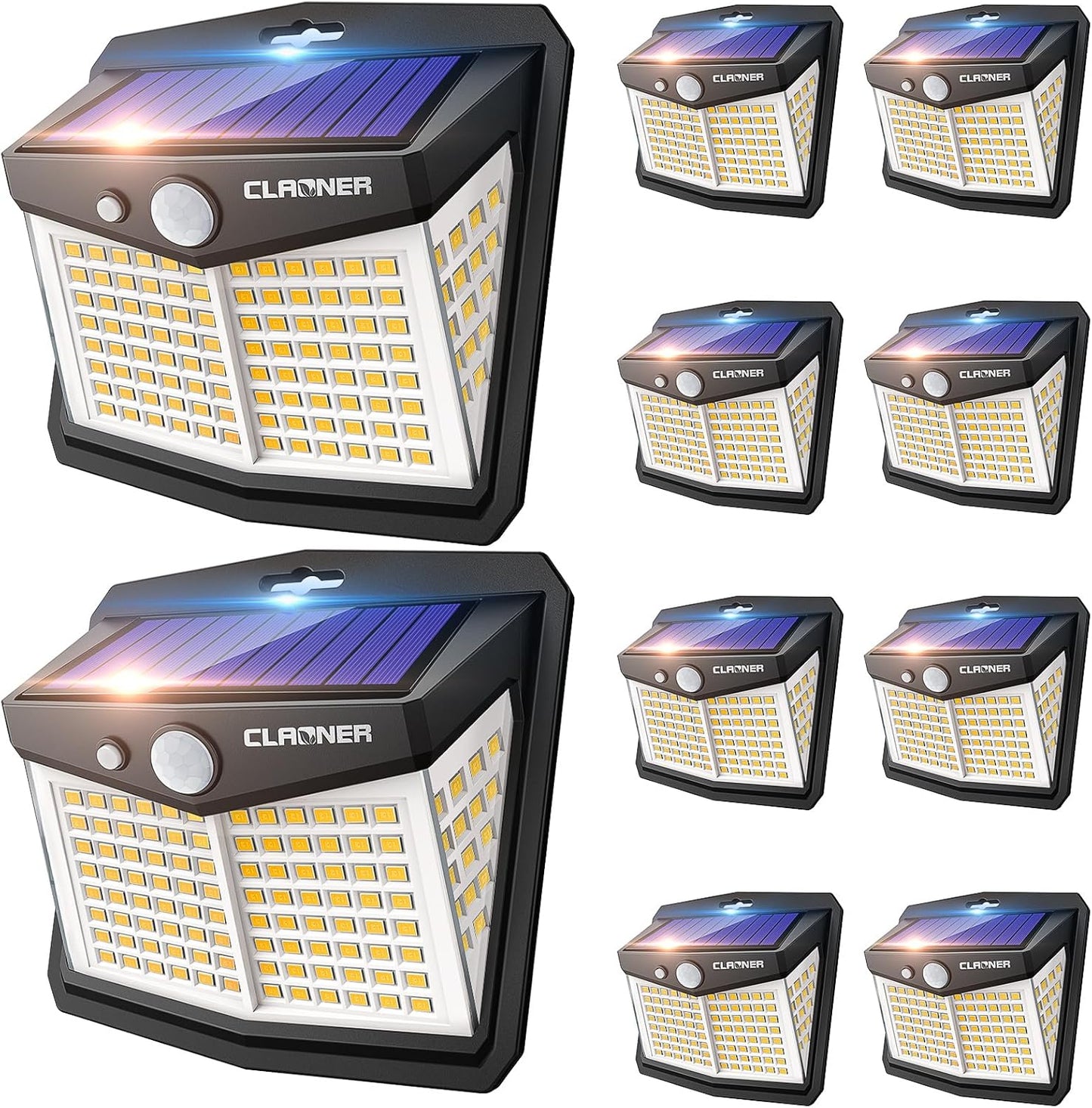 Solar Lights Outdoor, [128 LED/4 Packs] Motion Sensor/3 Working Modes 