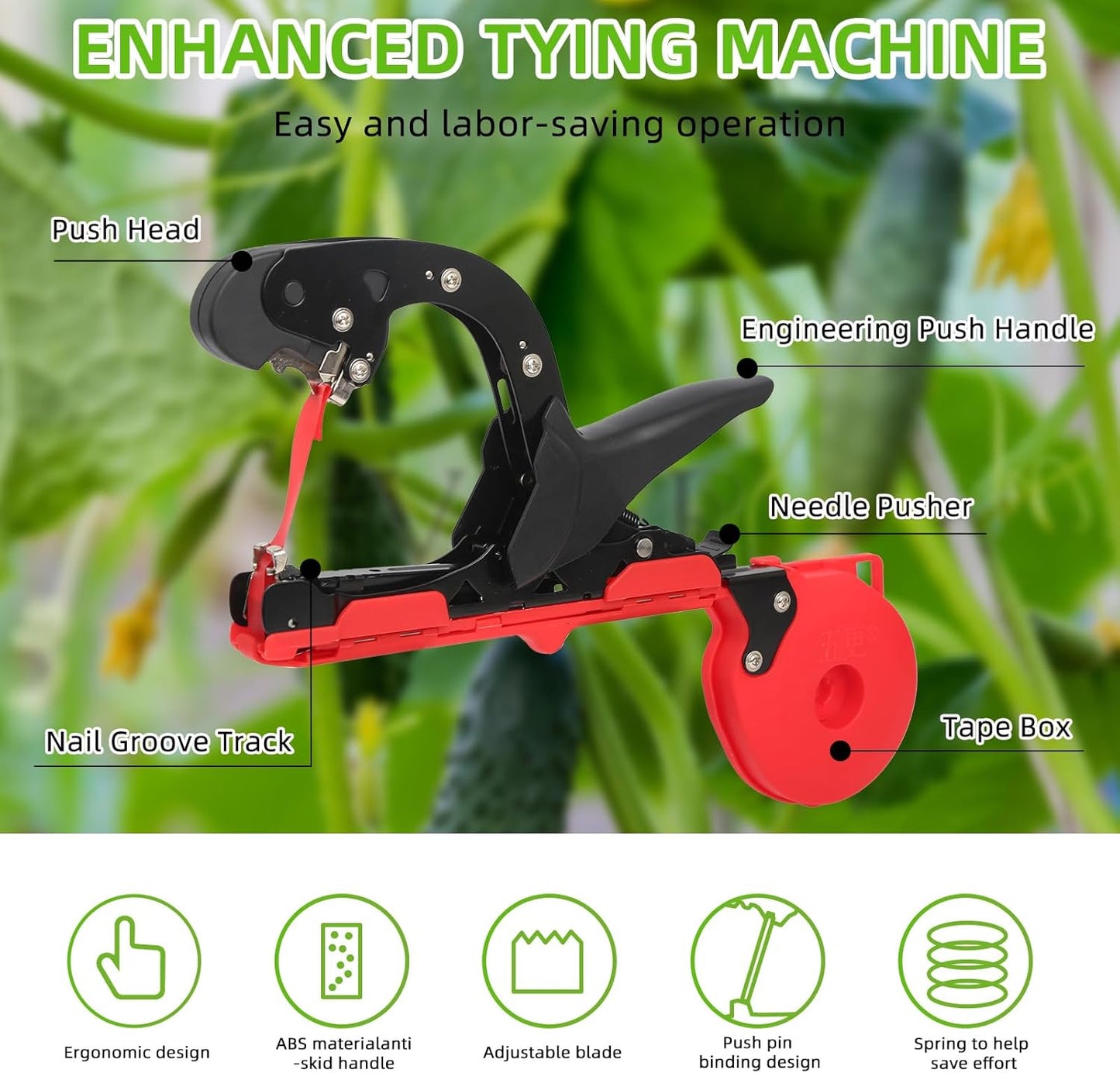 Plant Tying Machine kit, Plant Tape Gun+ 20 Rolls of Tapes+10000Pcs Staples