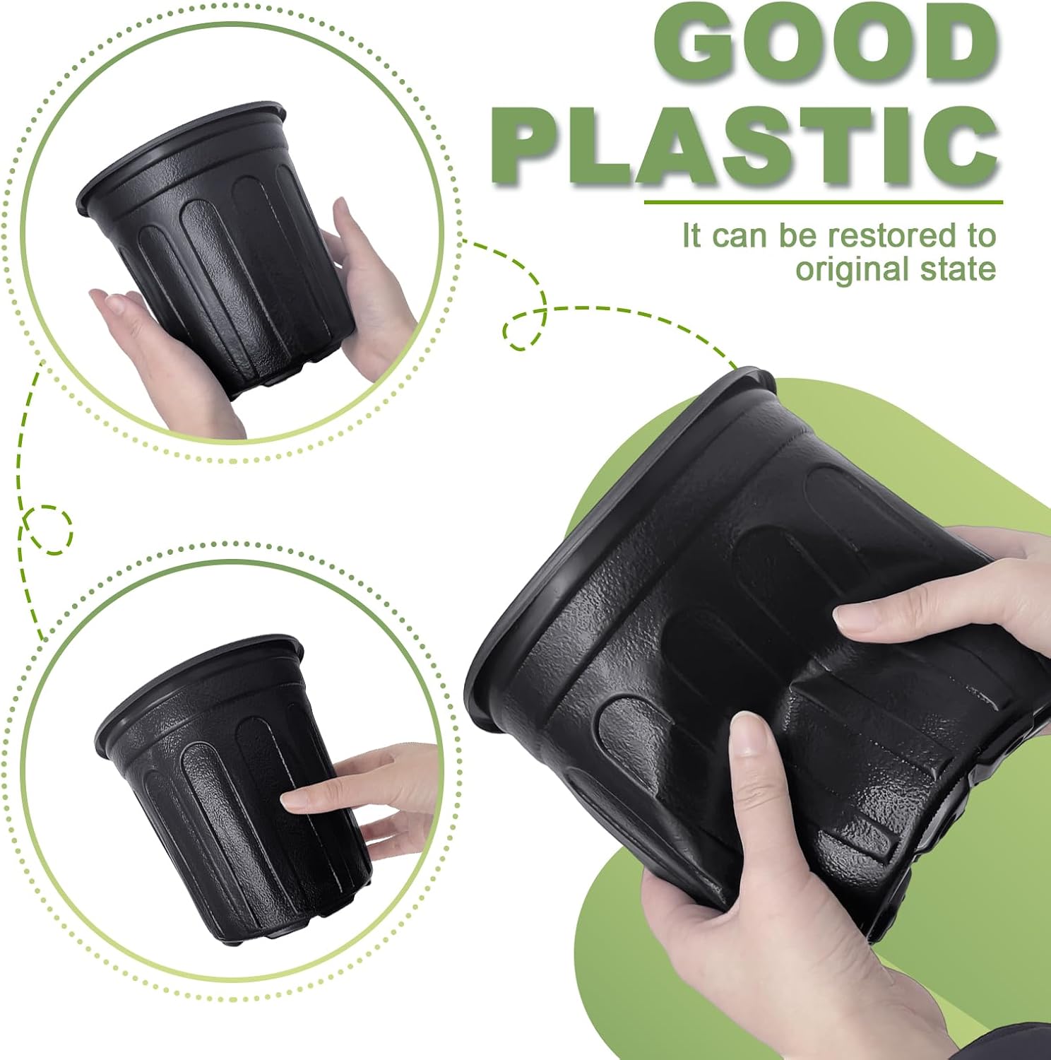 60 Pcs 1 Gallon Flexible Plant Nursery Pots, (Black)