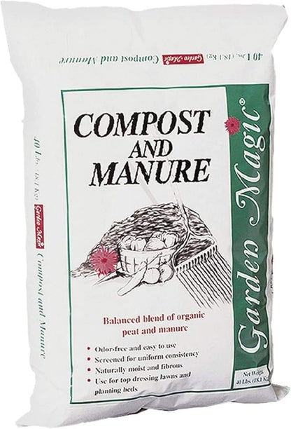 5240 Outdoor Lawn Garden Compost and Manure Blend 40lbs Bag (2 Pack)