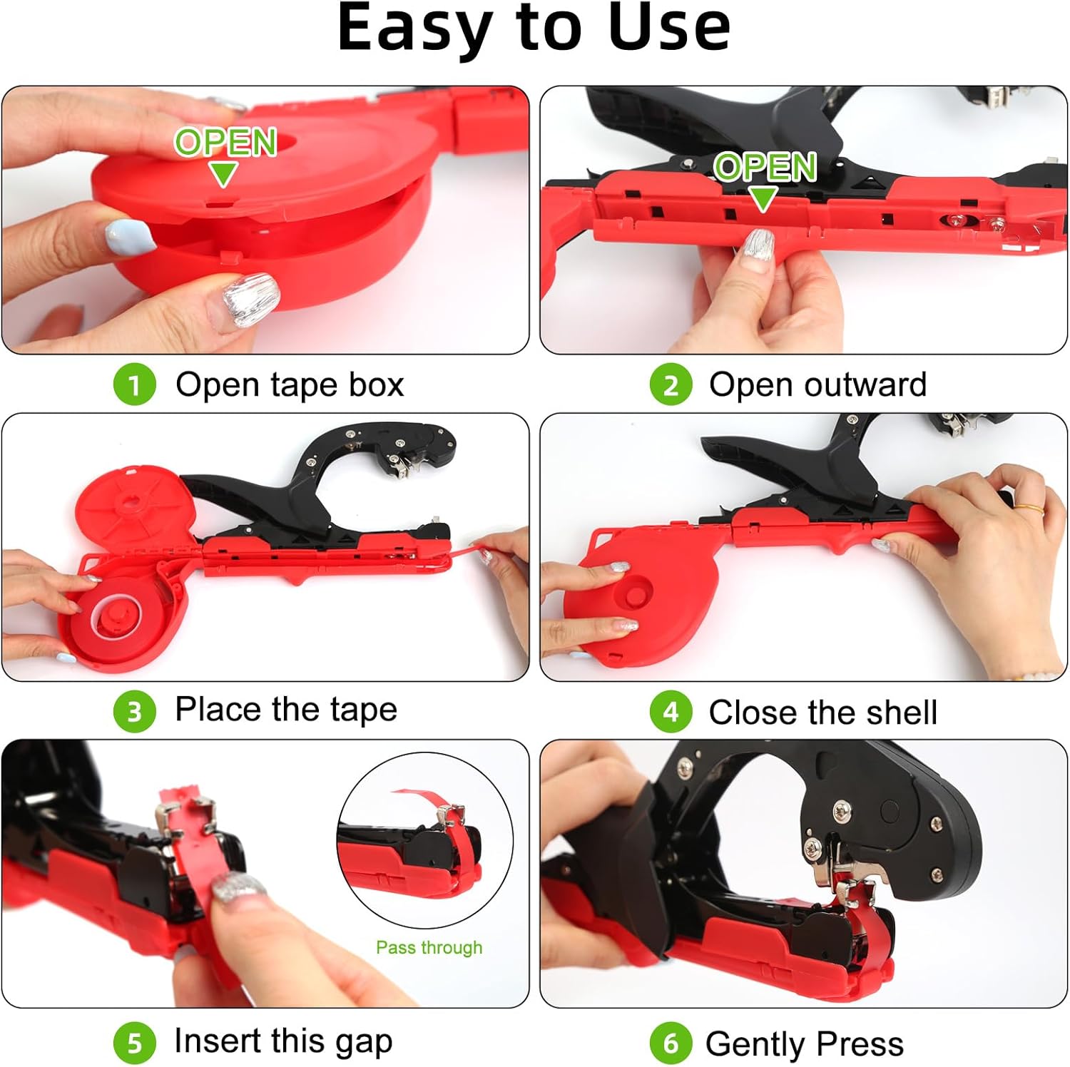 Plant Tying Machine kit, Plant Tape Gun+ 20 Rolls of Tapes+10000Pcs Staples