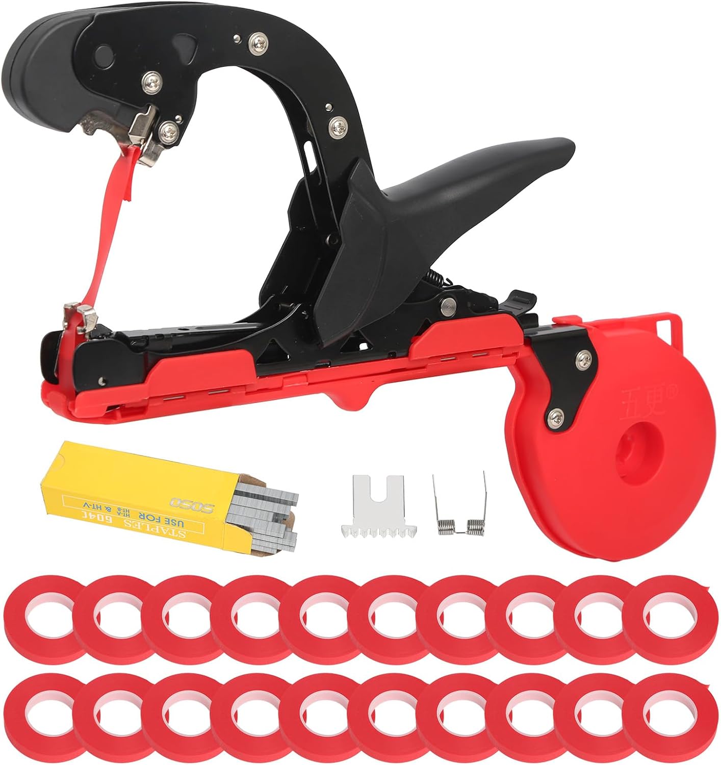 Plant Tying Machine kit, Plant Tape Gun+ 20 Rolls of Tapes+10000Pcs Staples