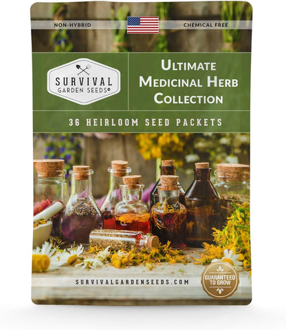 Ultimate Medicinal Herbs Collection - 36 Variety Pack of Herb Seeds- Non-Gmo Heirloom