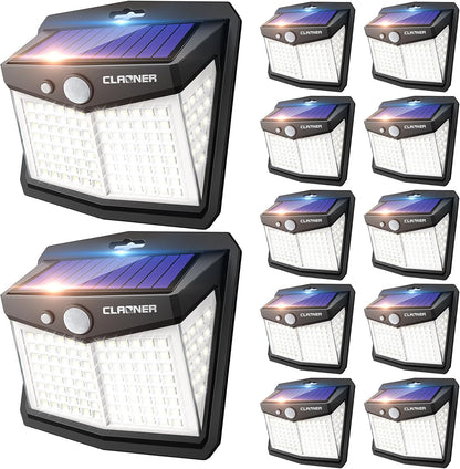 Solar Lights Outdoor, [128 LED/4 Packs] Motion Sensor/3 Working Modes 