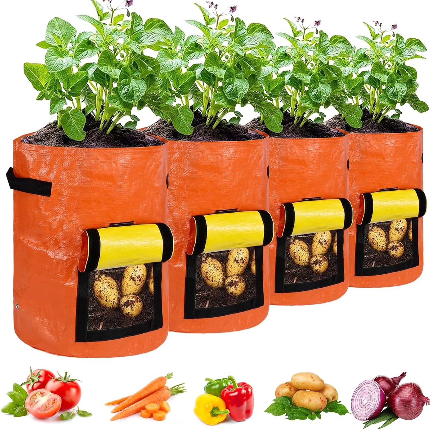 Potato Grow Bags, 4 Pack 10 Gallon