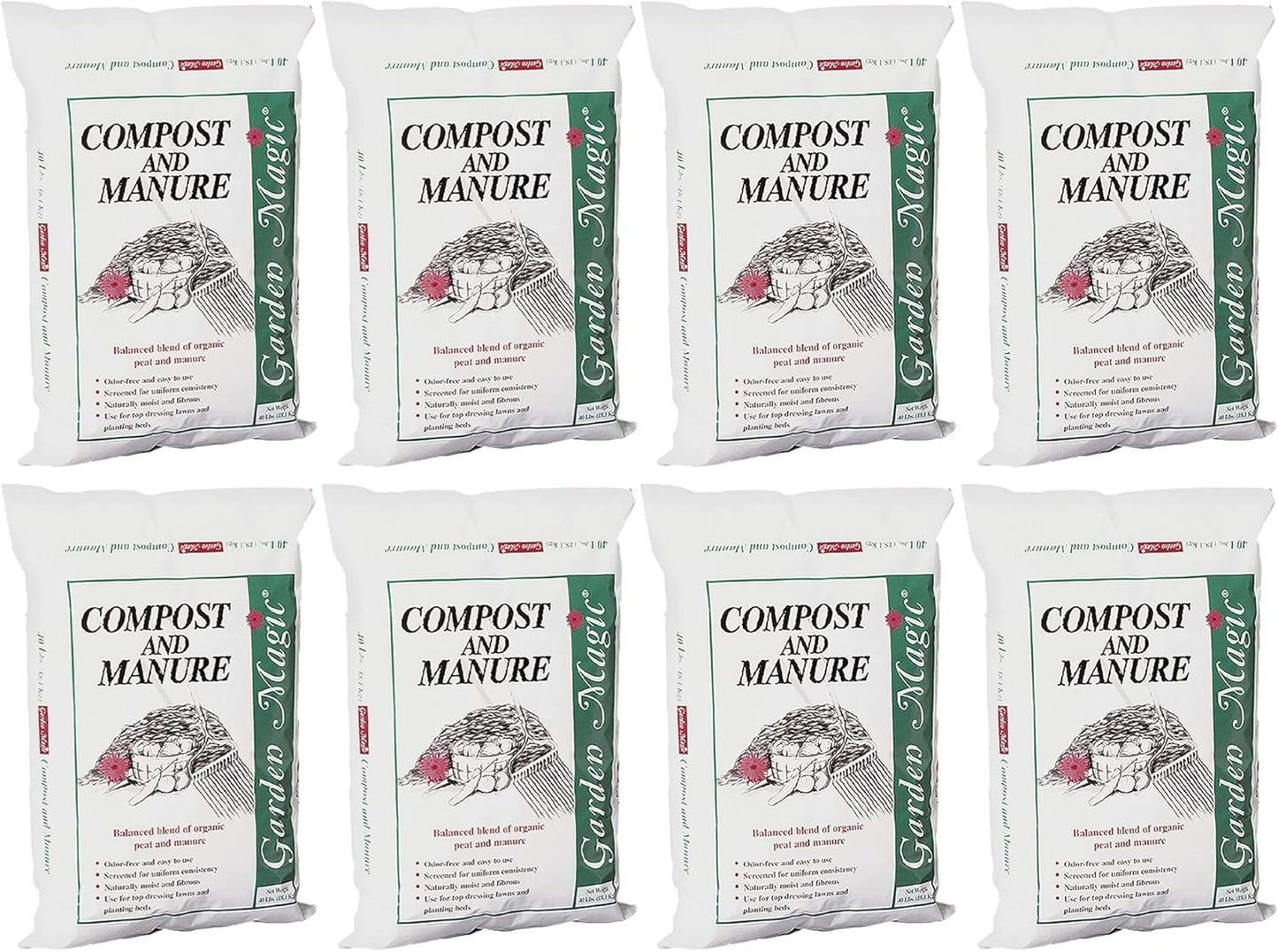 5240 Outdoor Lawn Garden Compost and Manure Blend 40lbs Bag (2 Pack)