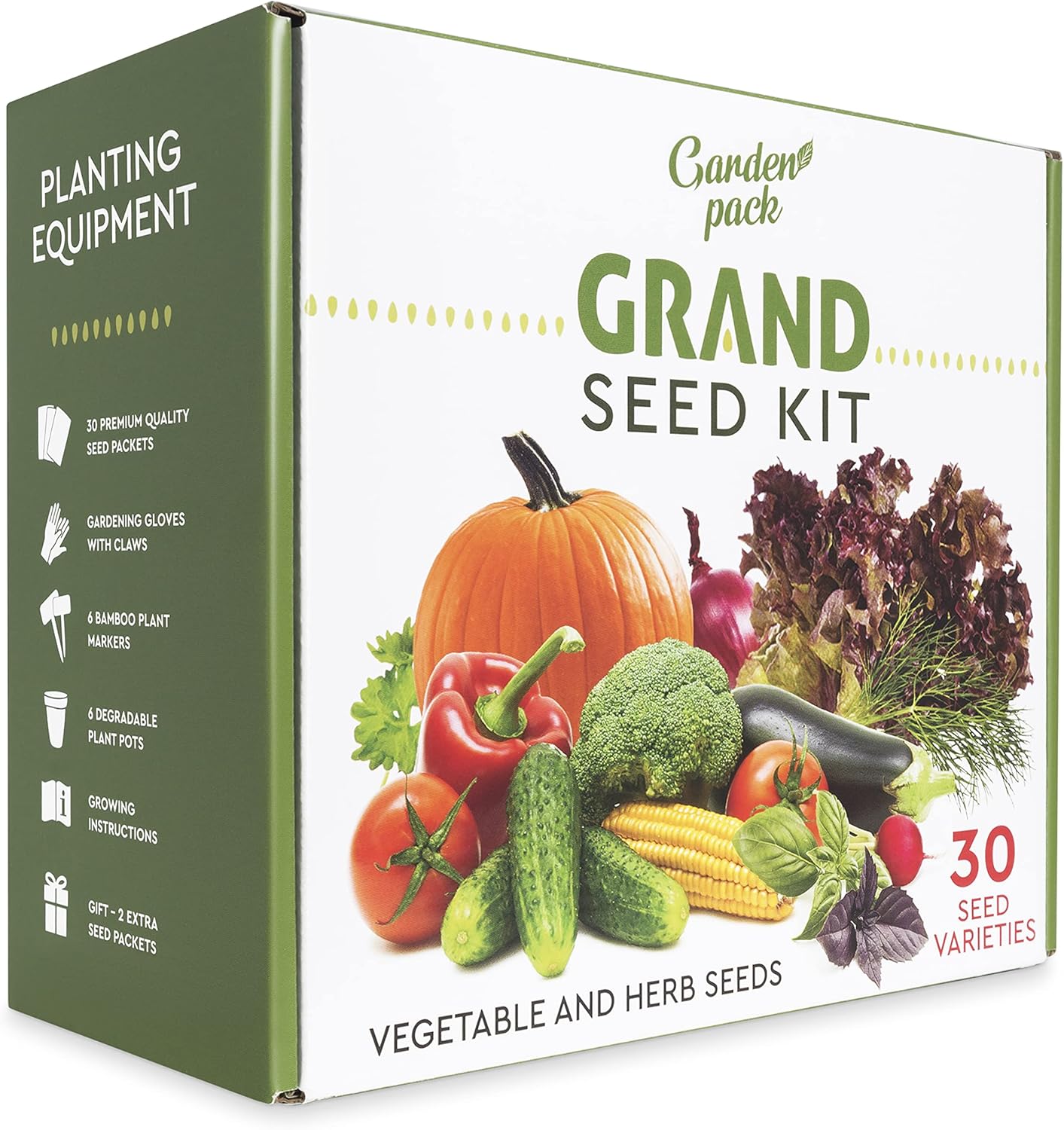 30 Vegetable Seeds Variety Kit - over 15000 Seeds