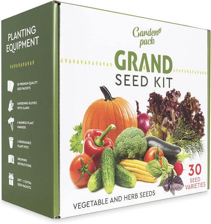 30 Vegetable Seeds Variety Kit - over 15000 Seeds