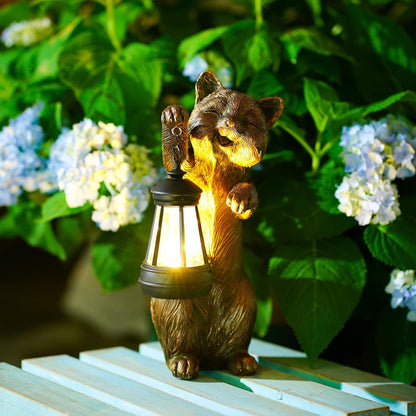 Solar Lantern Cat Figurine