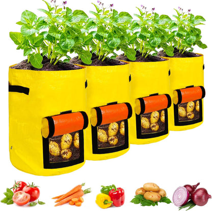 Potato Grow Bags, 4 Pack 10 Gallon