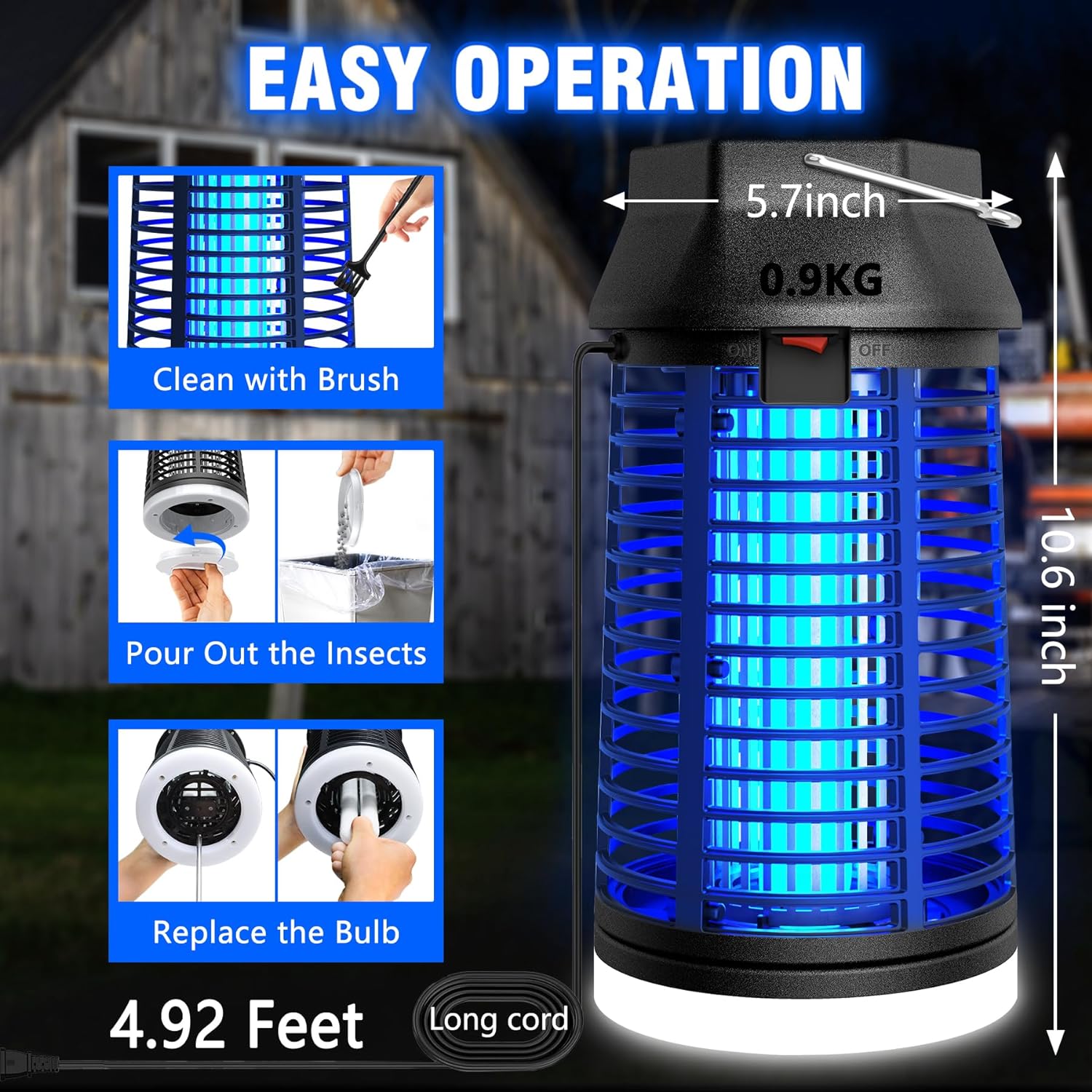 Bug Zapper Outdoor/LED Light(Manual Control)