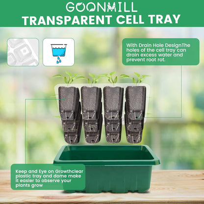 5 Packs Plant Starter Tray Seedling Starter Kit with Humidity Domes Base Indoor Greenhouse Mini Propagator Station for Seeds Growing Starting (12 Cells per Tray)