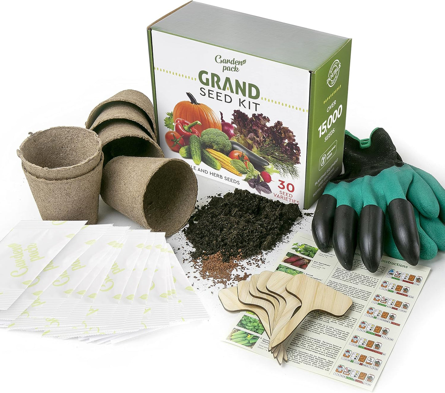 30 Vegetable Seeds Variety Kit - over 15000 Seeds