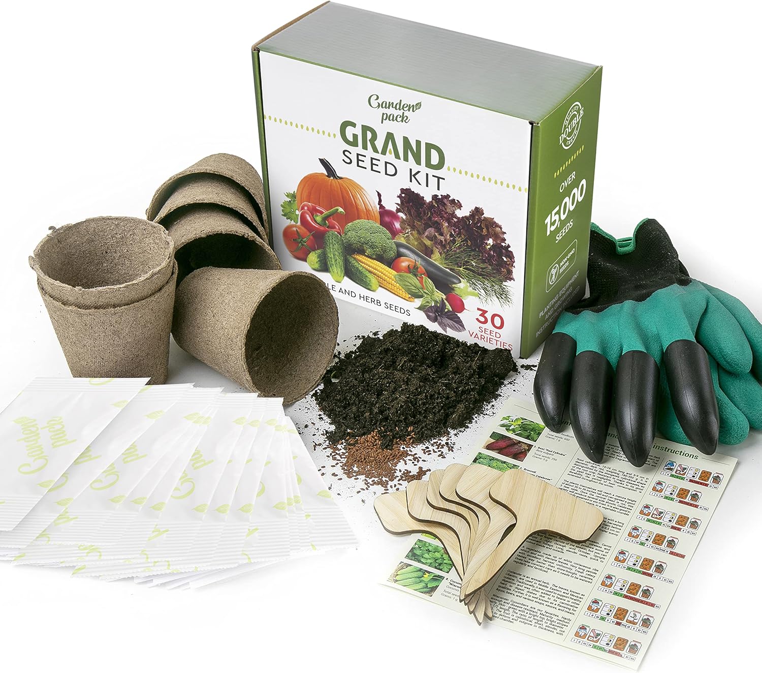 30 Vegetable Seeds Variety Kit - over 15000 Seeds