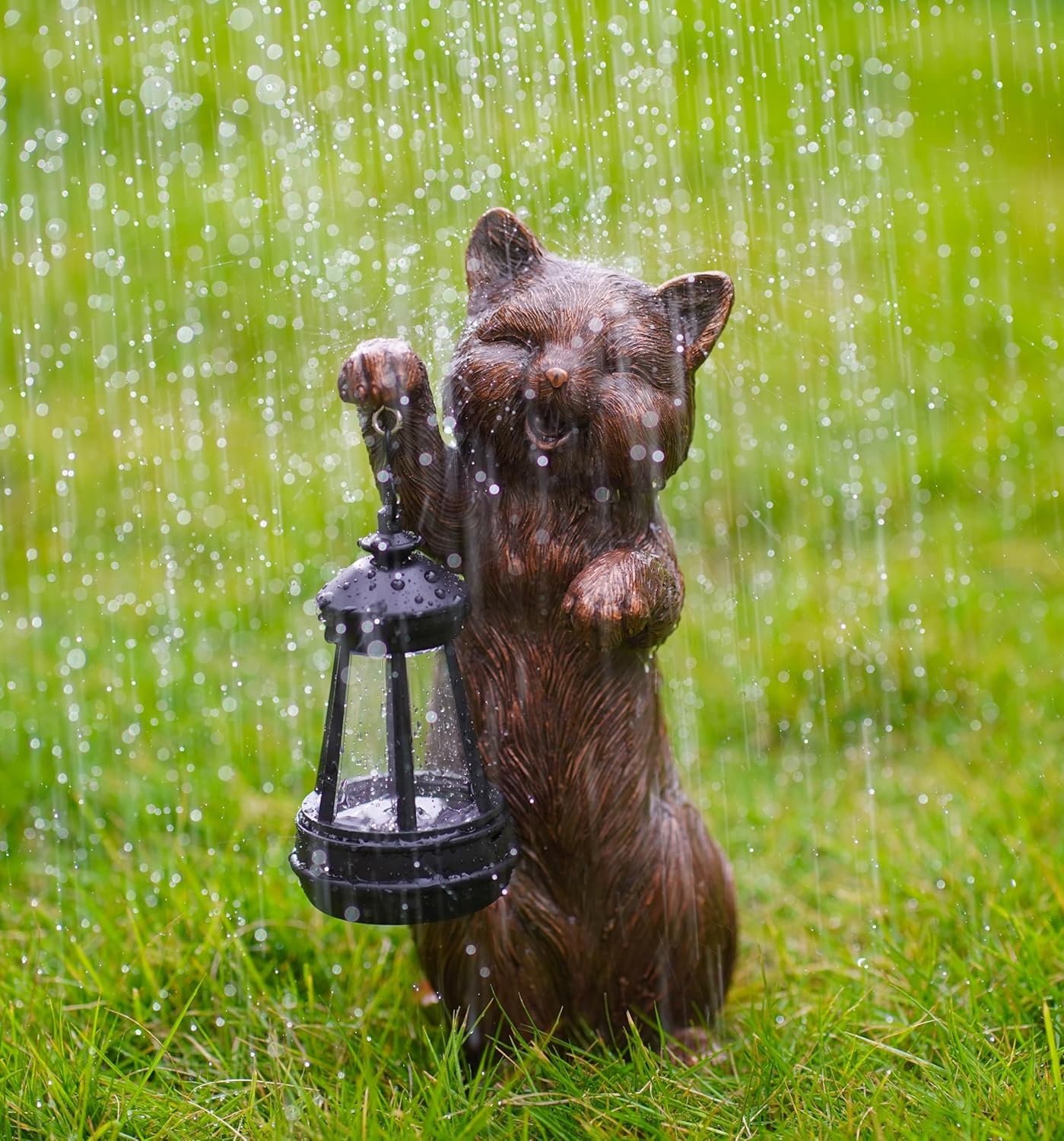 Solar Lantern Cat Figurine