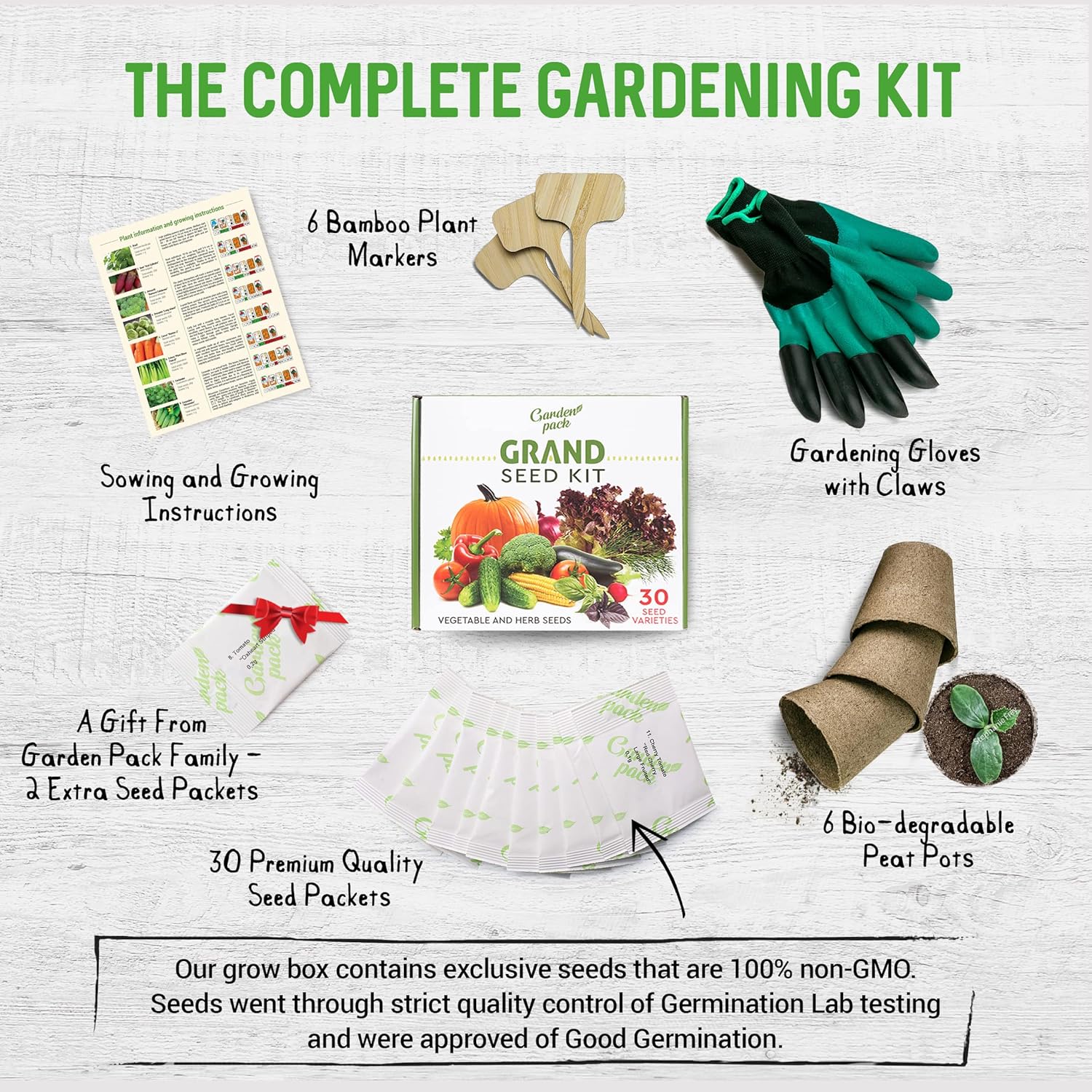 30 Vegetable Seeds Variety Kit - over 15000 Seeds