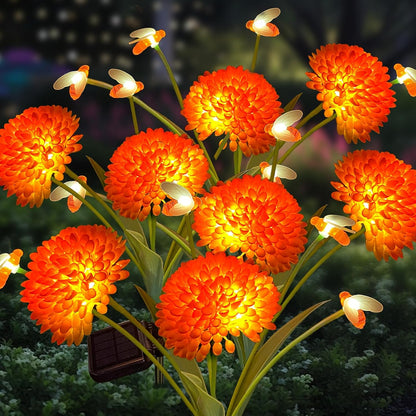 6 Pack Solar Swaying Bee Lights with Flowers