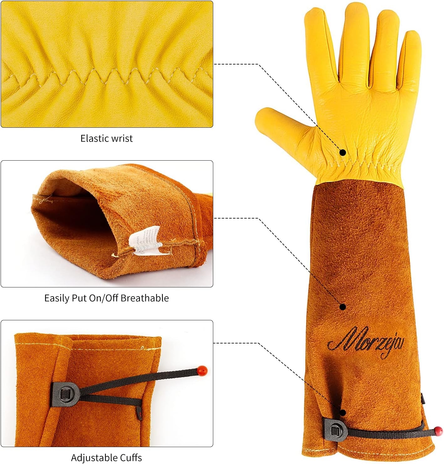 Large Gardening Gloves for Men/Women, Professional Rose Pruning Gloves Thorn Proof,