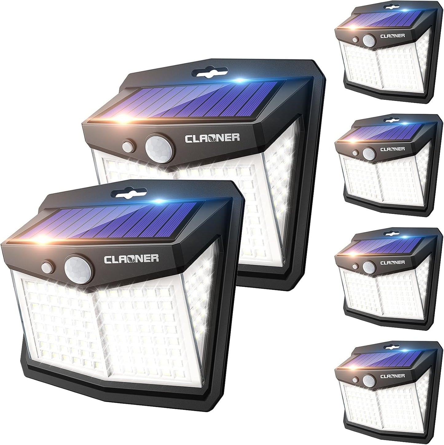 Solar Lights Outdoor, [128 LED/4 Packs] Motion Sensor/3 Working Modes 